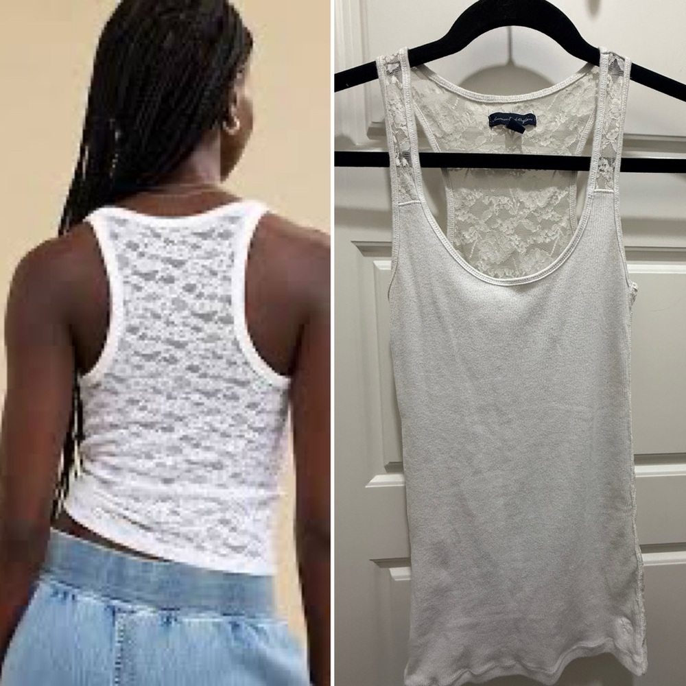American Eagle. White Lace-back, Racerback Tank.. size Small